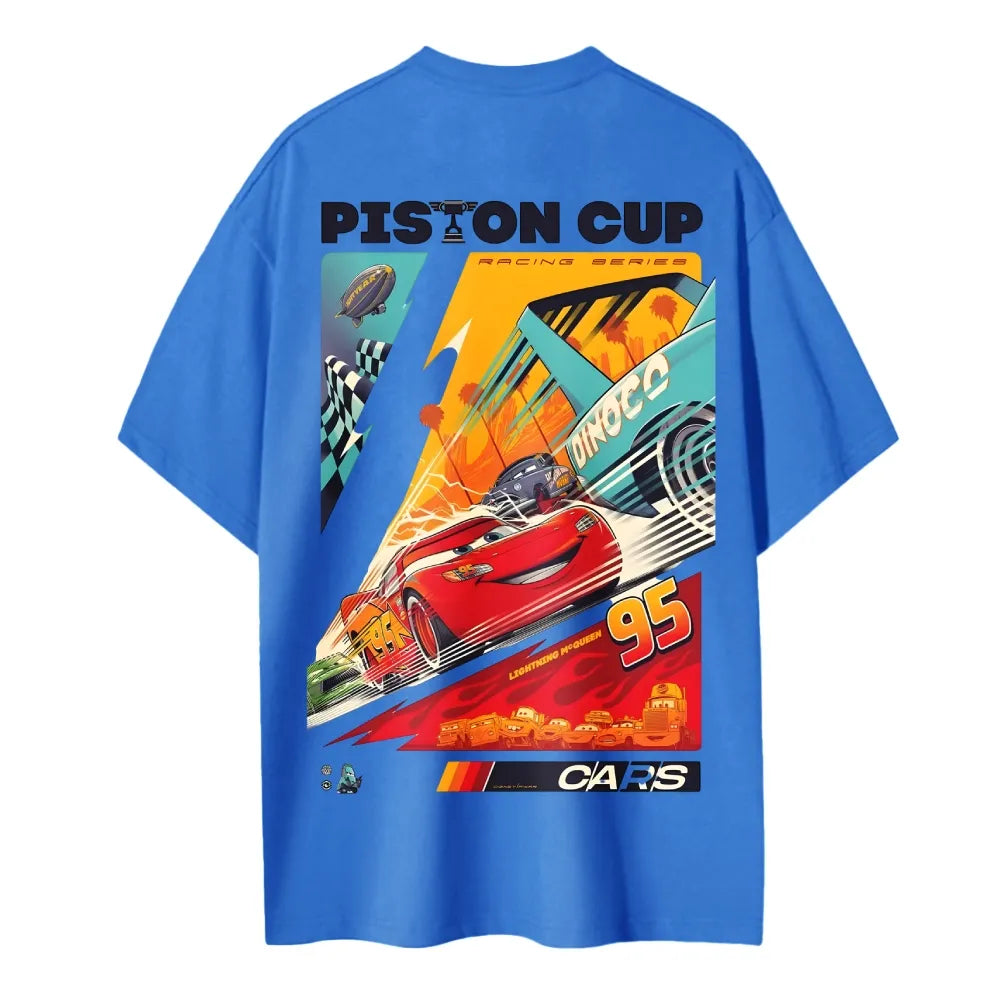 Crazy Racing McQueen Unisex Round Neck Anime T-shirt
