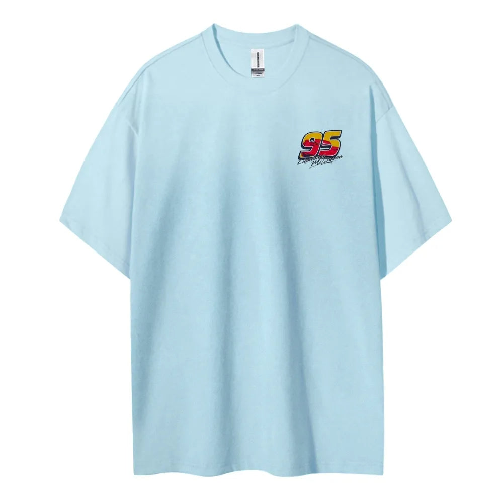 Crazy Racing McQueen Unisex Round Neck Anime T-shirt
