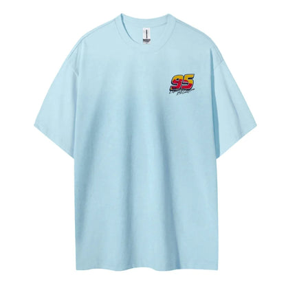 Crazy Racing McQueen Unisex Round Neck Anime T-shirt