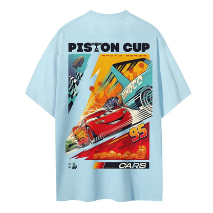 Crazy Racing McQueen Unisex Round Neck Anime T-shirt