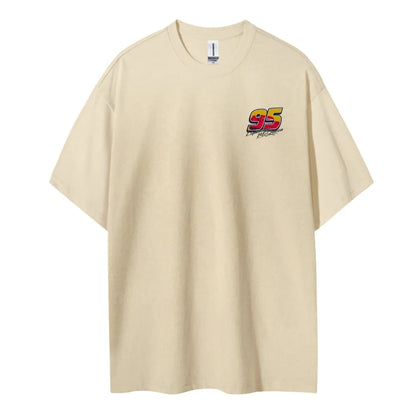 Crazy Racing McQueen Unisex Round Neck Anime T-shirt