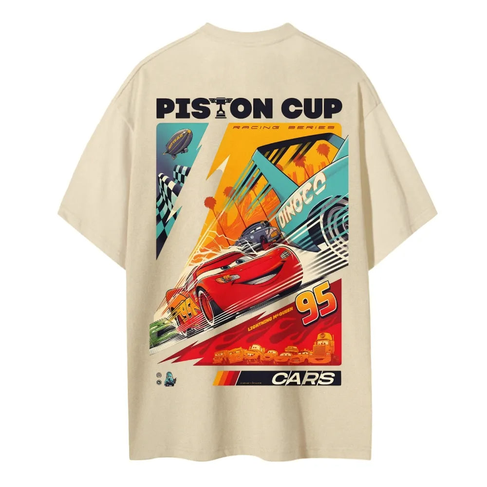 Crazy Racing McQueen Unisex Round Neck Anime T-shirt