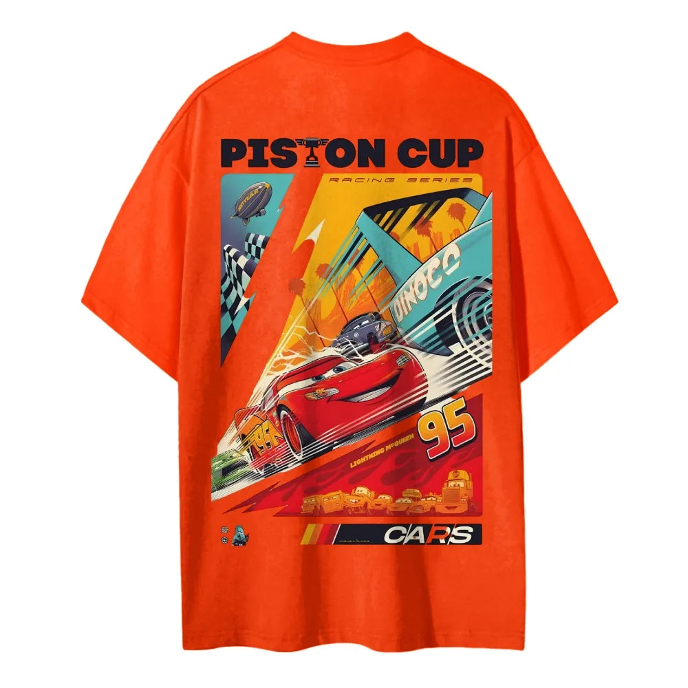 Crazy Racing McQueen Unisex Round Neck Anime T-shirt