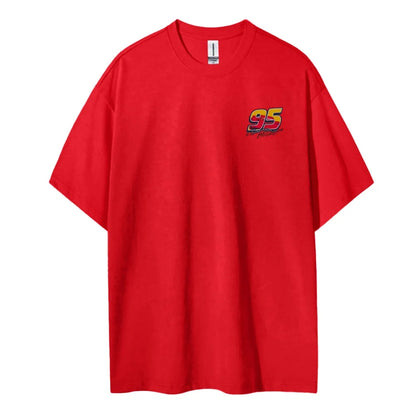 Crazy Racing McQueen Unisex Round Neck Anime T-shirt