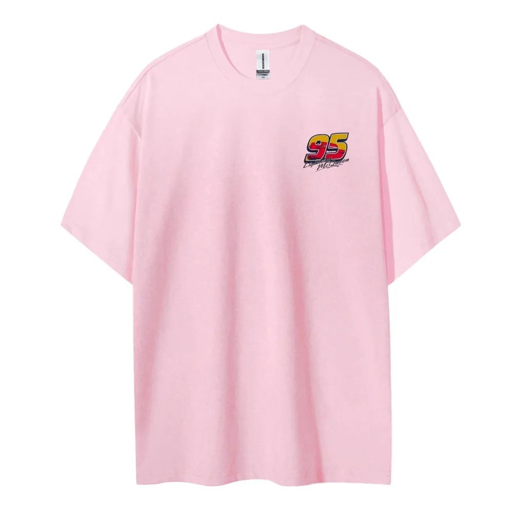 Crazy Racing McQueen Unisex Round Neck Anime T-shirt