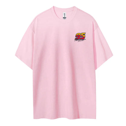 Crazy Racing McQueen Unisex Round Neck Anime T-shirt