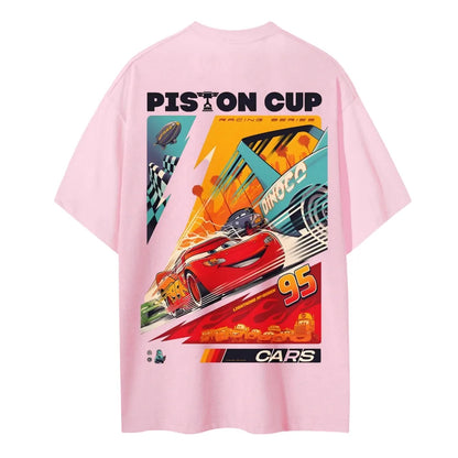 Crazy Racing McQueen Unisex Round Neck Anime T-shirt