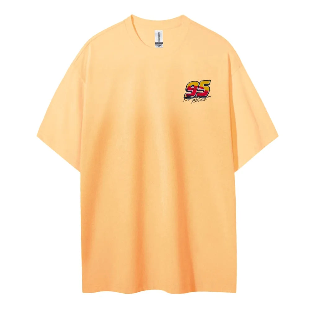 Crazy Racing McQueen Unisex Round Neck Anime T-shirt