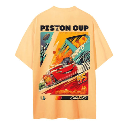 Crazy Racing McQueen Unisex Round Neck Anime T-shirt