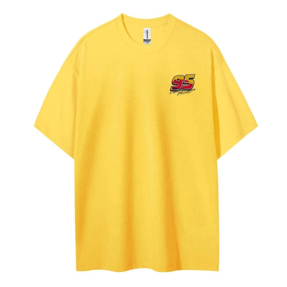 Crazy Racing McQueen Unisex Round Neck Anime T-shirt