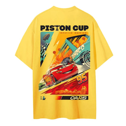 Crazy Racing McQueen Unisex Round Neck Anime T-shirt