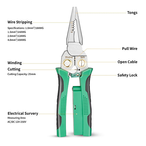 🛠️8-in-1 Non-slip Multifunctional Electrician's Pliers