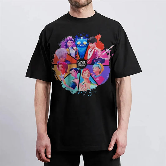 Kpopdemonhunters Unisex Round Neck Anime T-Shirt