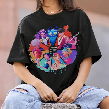 Kpopdemonhunters Unisex Round Neck Anime T-Shirt