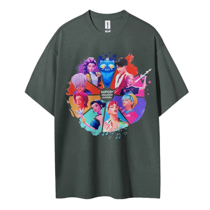 Kpopdemonhunters Unisex Round Neck Anime T-Shirt