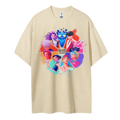 Kpopdemonhunters Unisex Round Neck Anime T-Shirt