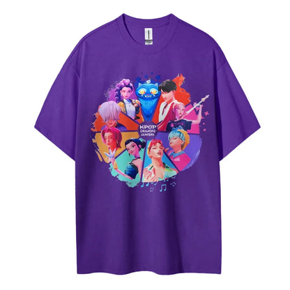 Kpopdemonhunters Unisex Round Neck Anime T-Shirt