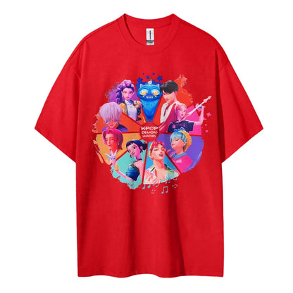 Kpopdemonhunters Unisex Round Neck Anime T-Shirt