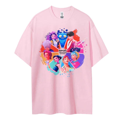 Kpopdemonhunters Unisex Round Neck Anime T-Shirt