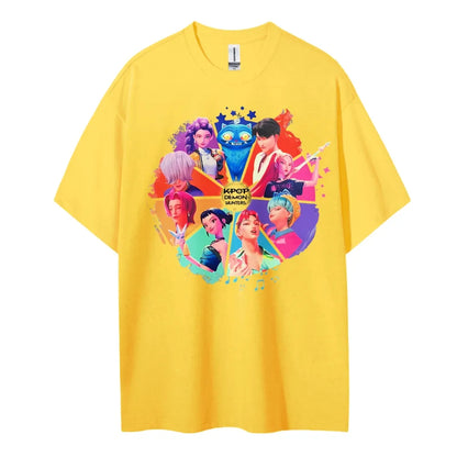 Kpopdemonhunters Unisex Round Neck Anime T-Shirt