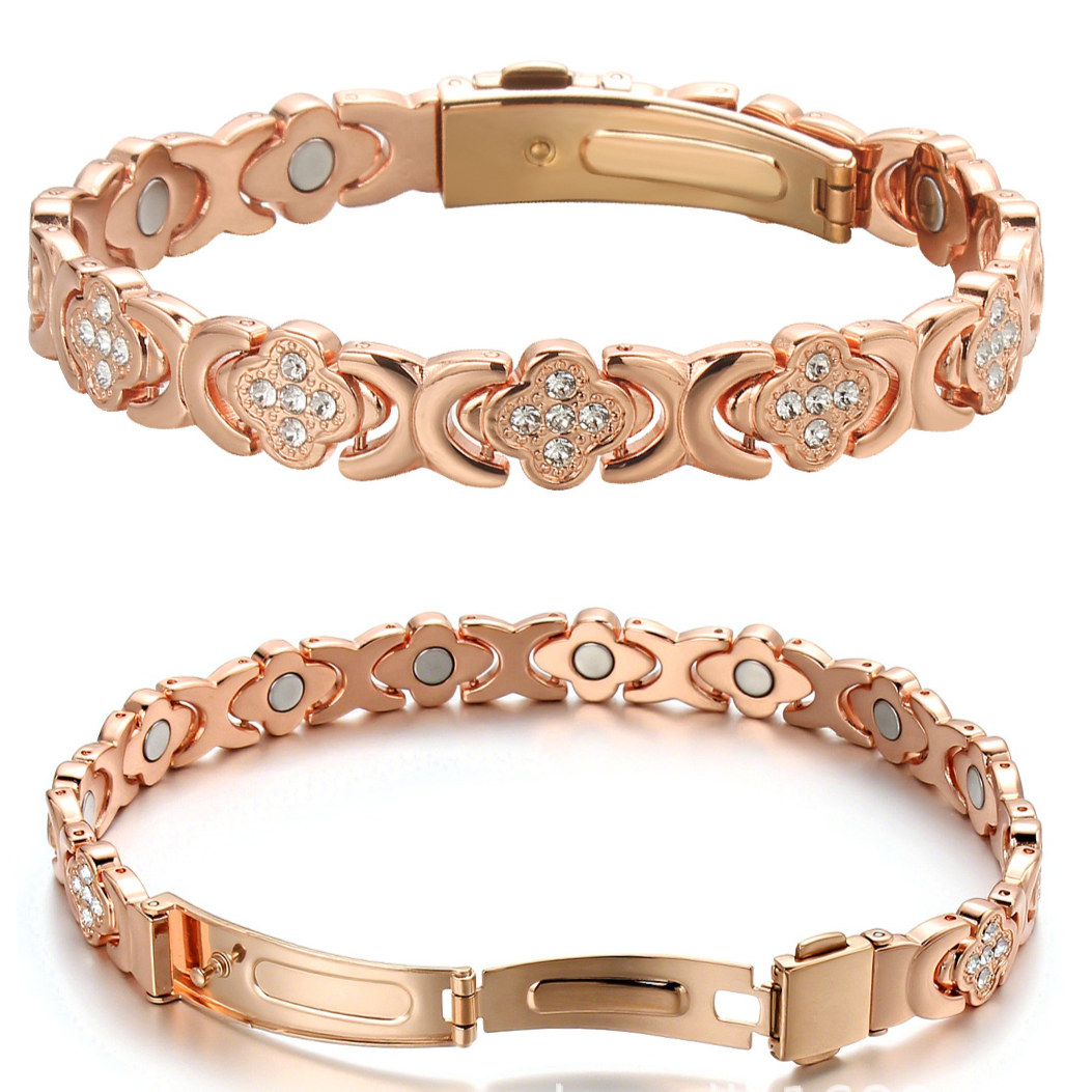 🌟Fresh Deals 60% OFF🍀Clover Rose Copper Magnet Bracelet【Buy 2 Free Shipping】