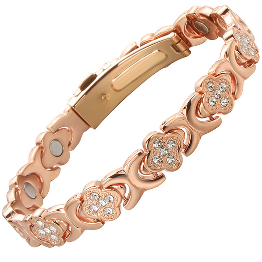 🌟Fresh Deals 60% OFF🍀Clover Rose Copper Magnet Bracelet【Buy 2 Free Shipping】