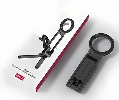 Magnetic Phone Tripod for iPhone, MA38 Portable Phone Holder Mini Tripod for Magsafe with Double-Sided Strong Magnetic 1/4'' Arri Locating Hole Foldable Hook