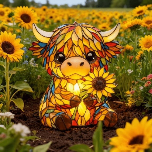 🌻Sale 49% OFF- 🐮Creative Highland Cow Sunflower LED Night Light