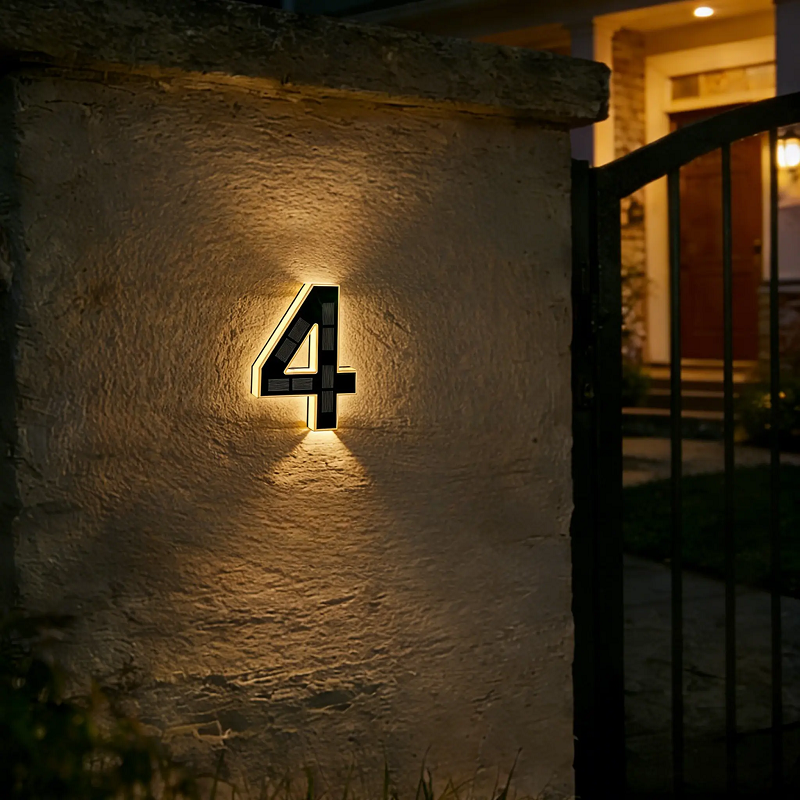 🏡 Solar Lighted House Numbers – Waterproof & Wire-Free