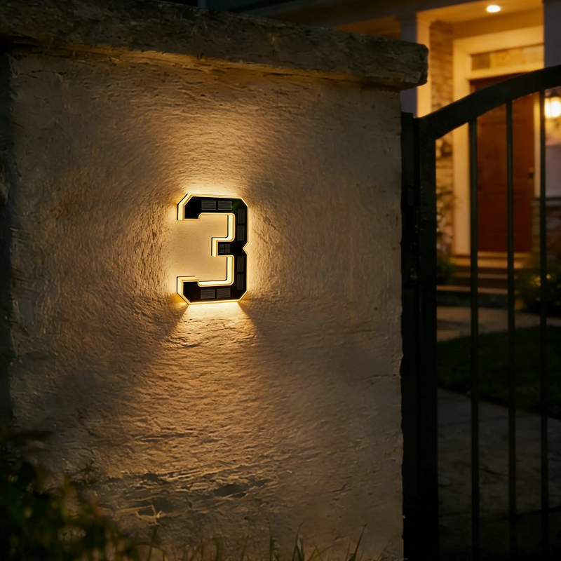 🏡 Solar Lighted House Numbers – Waterproof & Wire-Free