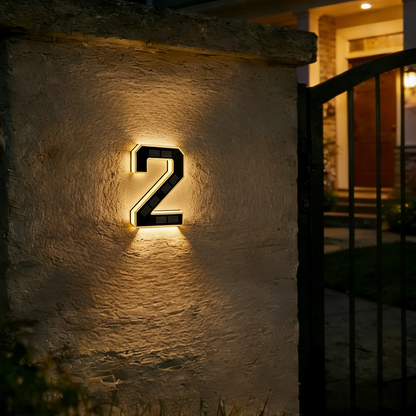 🏡 Solar Lighted House Numbers – Waterproof & Wire-Free