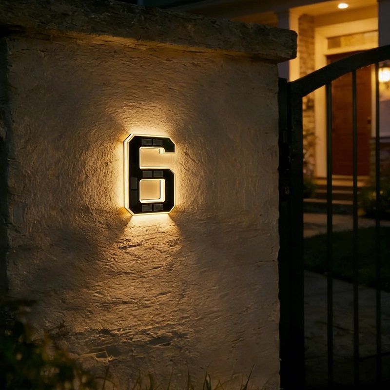 🏡 Solar Lighted House Numbers – Waterproof & Wire-Free