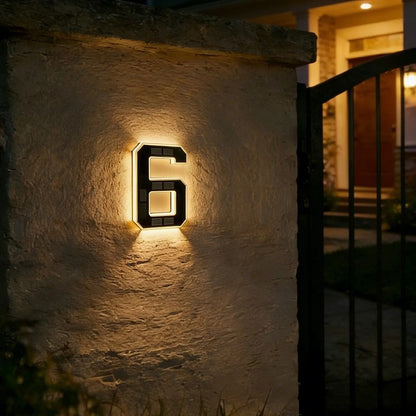 🏡 Solar Lighted House Numbers – Waterproof & Wire-Free