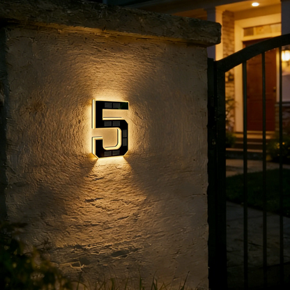 🏡 Solar Lighted House Numbers – Waterproof & Wire-Free