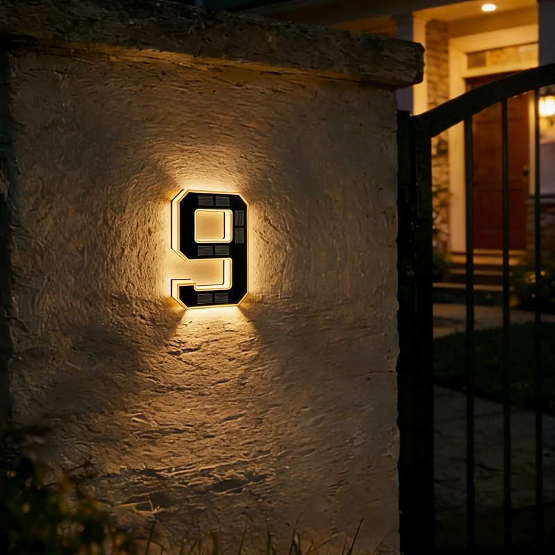 🏡 Solar Lighted House Numbers – Waterproof & Wire-Free