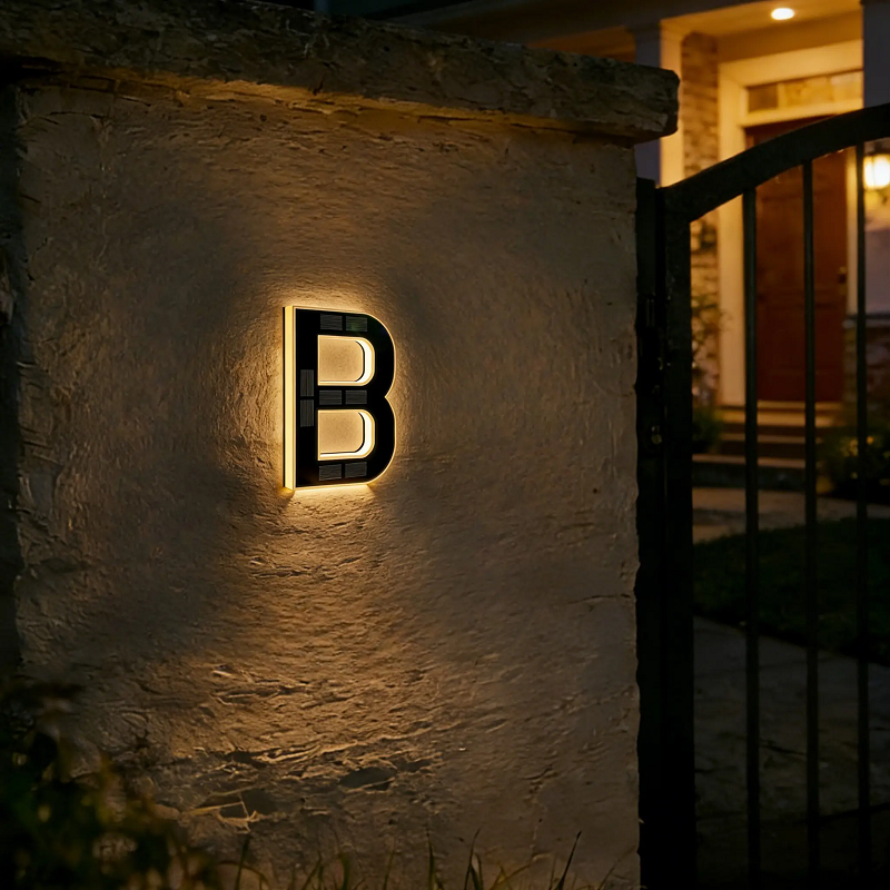 🏡 Solar Lighted House Numbers – Waterproof & Wire-Free