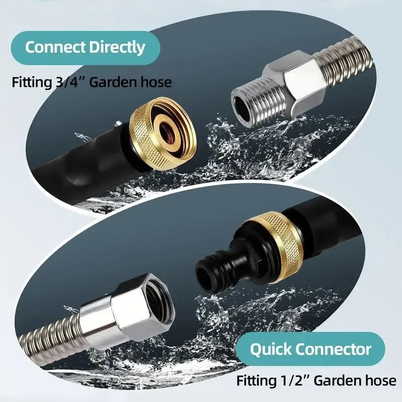 Jet Nozzle Power Washer for Garden Hose, Includes 2 High-Pressure Nozzles and Quick Connectors