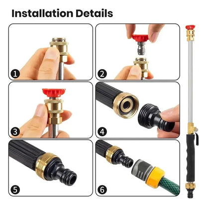 Jet Nozzle Power Washer for Garden Hose, Includes 2 High-Pressure Nozzles and Quick Connectors