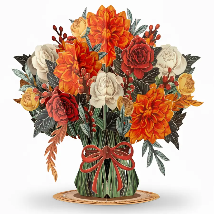 💐 3D Pop-Up Flower Bouquet Card – A Gift That Blooms