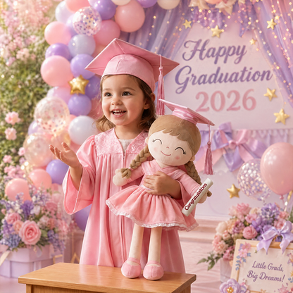 🎓💖 Graduation Girl Plush Doll –  Keepsake Gift for Class of 2026