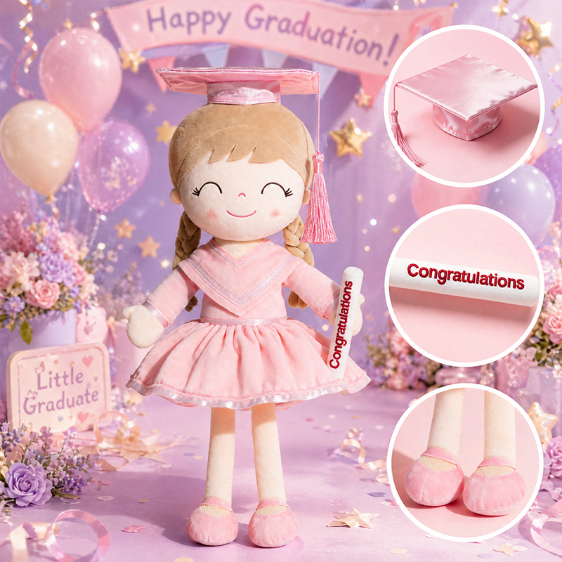 🎓💖 Graduation Girl Plush Doll –  Keepsake Gift for Class of 2026