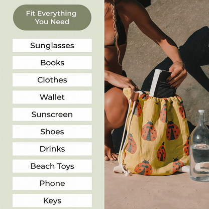 🌊🏖️Beach Towel & Bag in One ✨ 2-in-1 Convertible Design