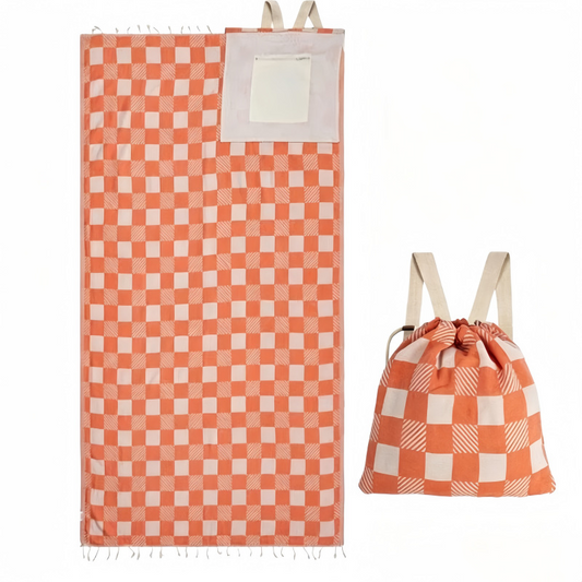 🌊🏖️Beach Towel & Bag in One ✨ 2-in-1 Convertible Design