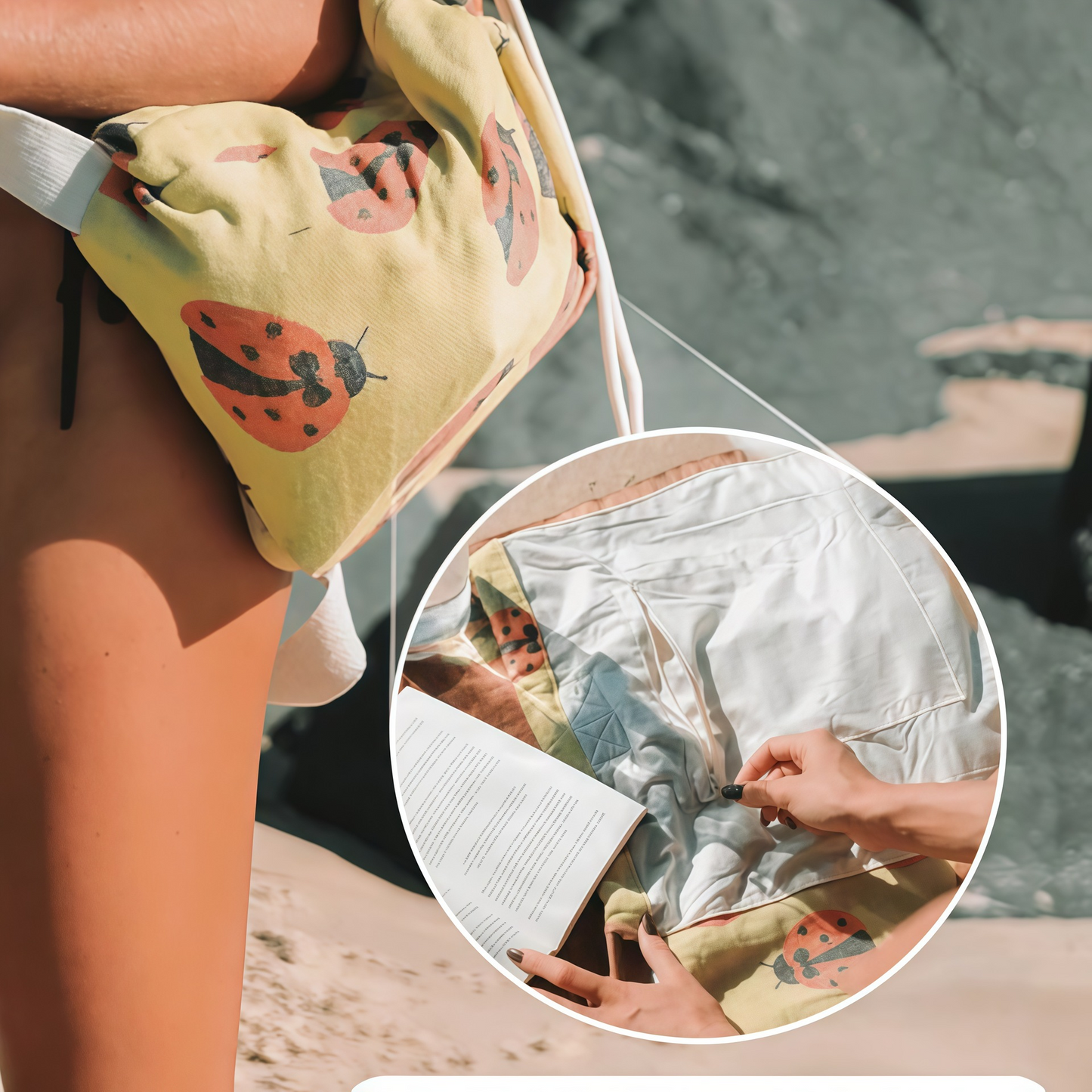🌊🏖️Beach Towel & Bag in One ✨ 2-in-1 Convertible Design