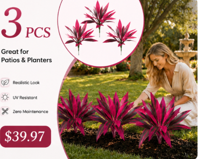 🔥Hot Sale🌿 Artificial Cordyline Ti Plant | Faux Red Ti Leaf Tropical Decor