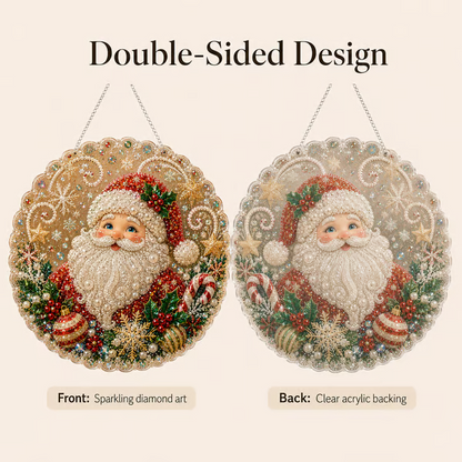 🎄 LAST DAY 49% OFF – ✨ Christmas Pearl Diamond Art Hanging Ornament Kit | Luxury Flocked Canvas with Scratch-Resistant Non-Fading Pearl Beads DIY Handmade Holiday Hanging Decor 🎅💎