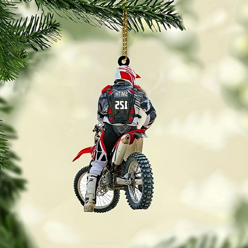 🏍️Personalized Motocross Dirt Bike Christmas Ornament - Gift for Motocross Racers