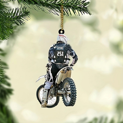 🏍️Personalized Motocross Dirt Bike Christmas Ornament - Gift for Motocross Racers