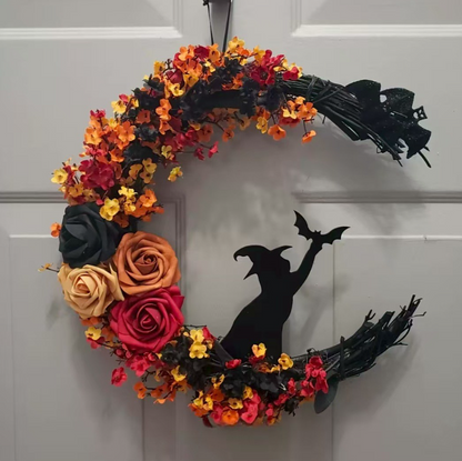 🔥Last Day 49% OFF - 🐈‍⬛🌙Handmade Halloween Cat Wreath(📦Buy 2 Free Shipping)
