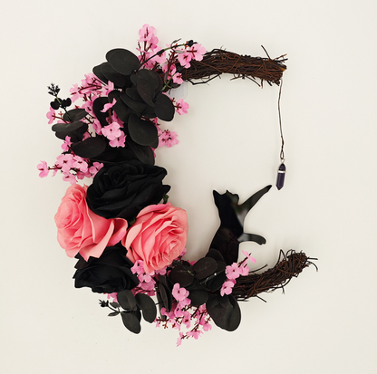 🔥Last Day 49% OFF - 🐈‍⬛🌙Handmade Halloween Cat Wreath(📦Buy 2 Free Shipping)